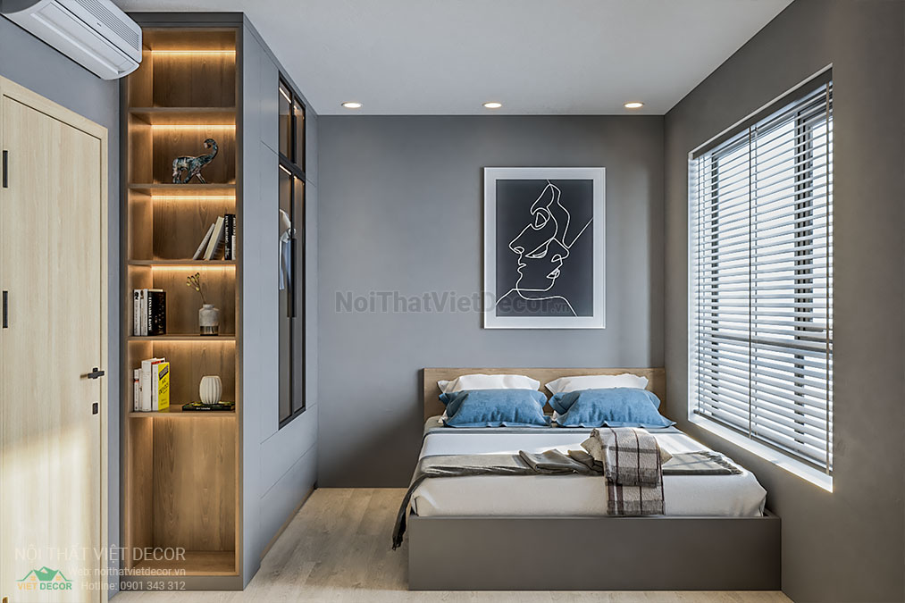 Nội thất Việt Decor thiết kế thi công nội thất căn hộ 3 phòng ngủ 89.39 m2 tại tp hồ chí minh phòng ngủ nhỏ giường