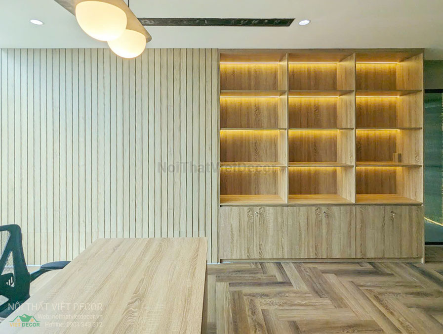Nội thất Việt Decor thiết kế thi công nội thất, hoàn thiện văn phòng làm việc tòa nhà Cienco4 Building quận 3 thành phố hồ chí minh, tủ hồ sơ phòng giám đốc