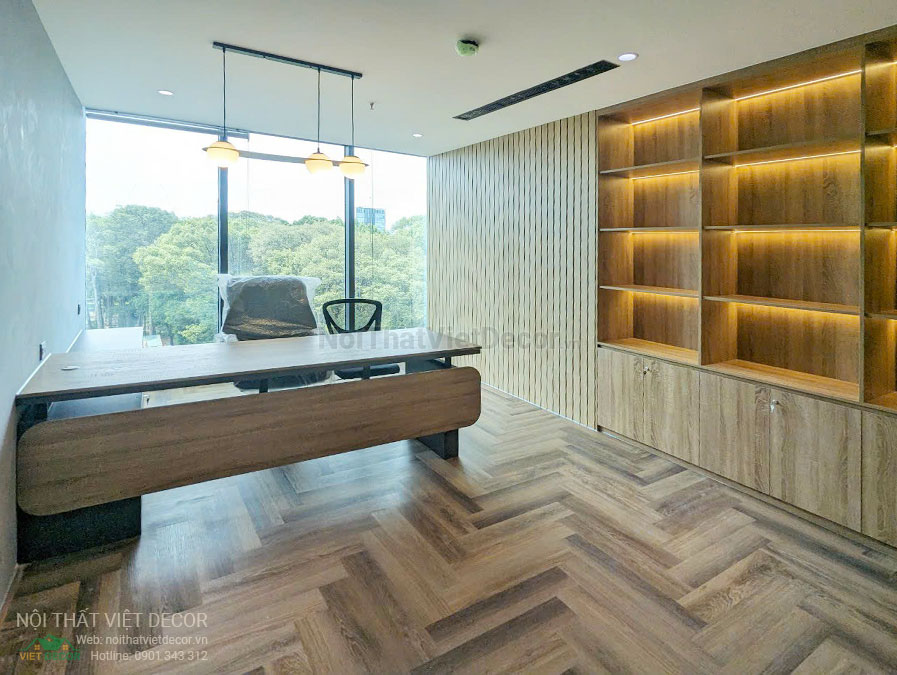 Nội thất Việt Decor thiết kế thi công nội thất, hoàn thiện văn phòng làm việc tòa nhà Cienco4 Building quận 3 thành phố hồ chí minh, phòng giám đốc
