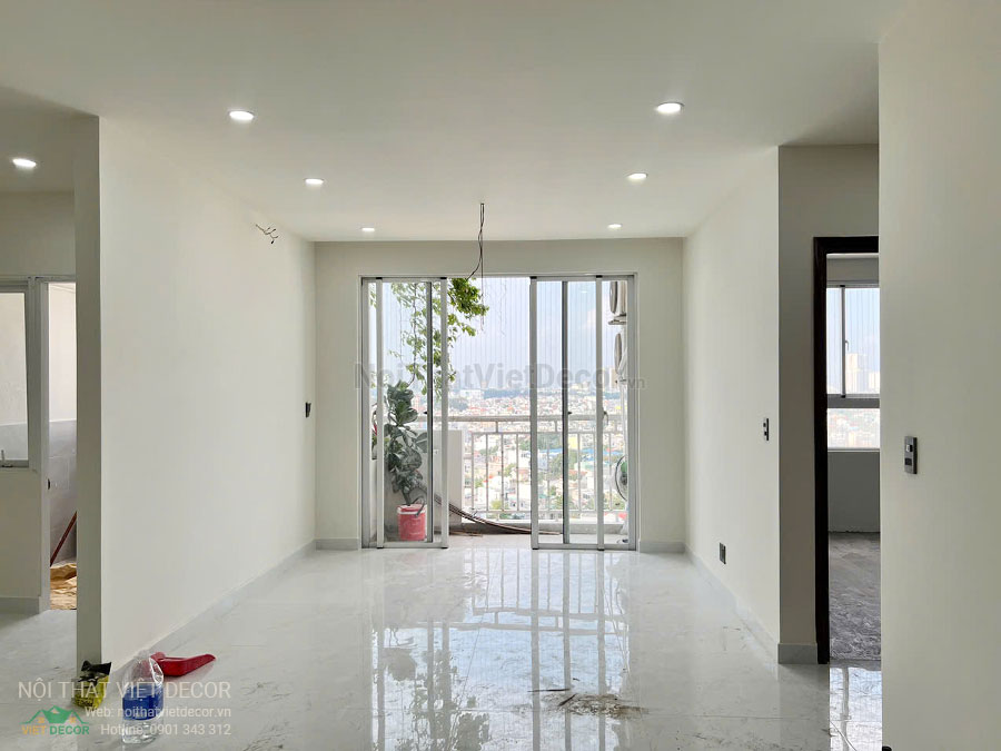 Nội Thất Việt Decor thi công cải tạo hoàn thiện căn hộ 3 phòng ngủ chung cư Tecco phường Linh Đồng thành phố Thủ Đức phòng khách