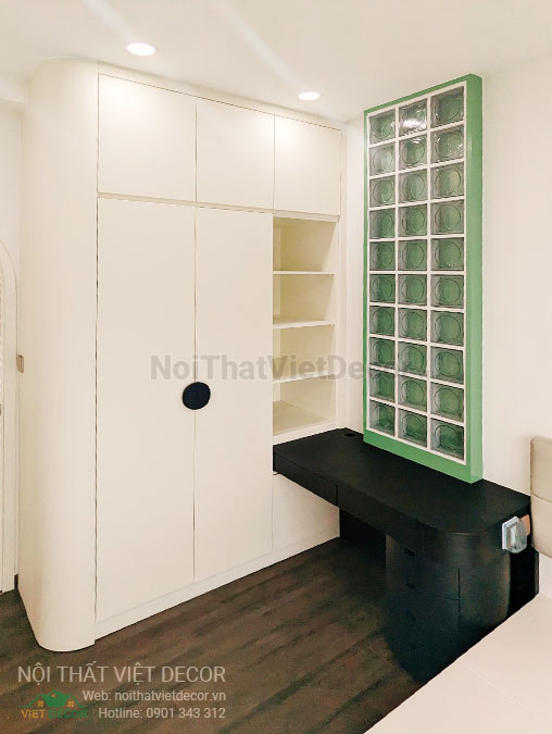Nội thất Việt Decor thiết kế thi công nội thất căn hộ 3 phòng ngủ tòa nhà CII Tower Bình Thạnh Hồ Chí Minh bàn trang điểm phòng ngủ 2