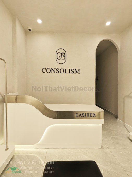 Nội thất Việt Decor thiết kế thi công nội thất, hoàn thiện cửa hàng thời trang consolism quận 1 hồ chí minh, bàn lễ tân