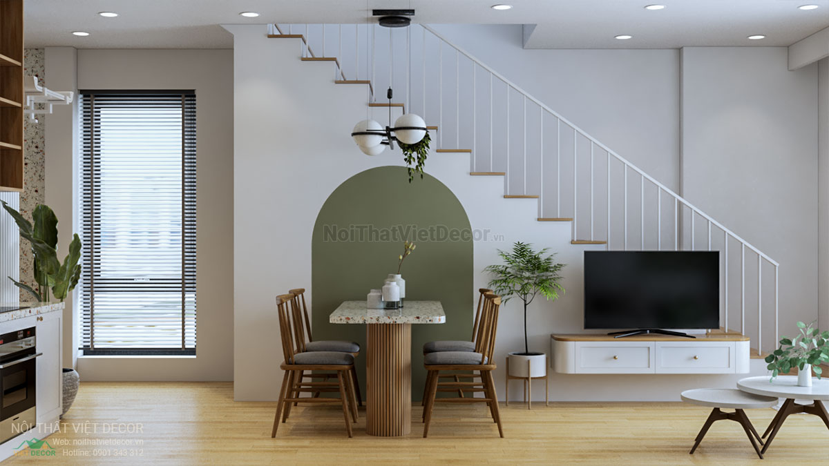 Nội thất Việt Decor thiết kế thi công nội thất nhà phố 3 phòng ngủ tại quận 7, thành phố Hồ Chí Minh phòng khách
