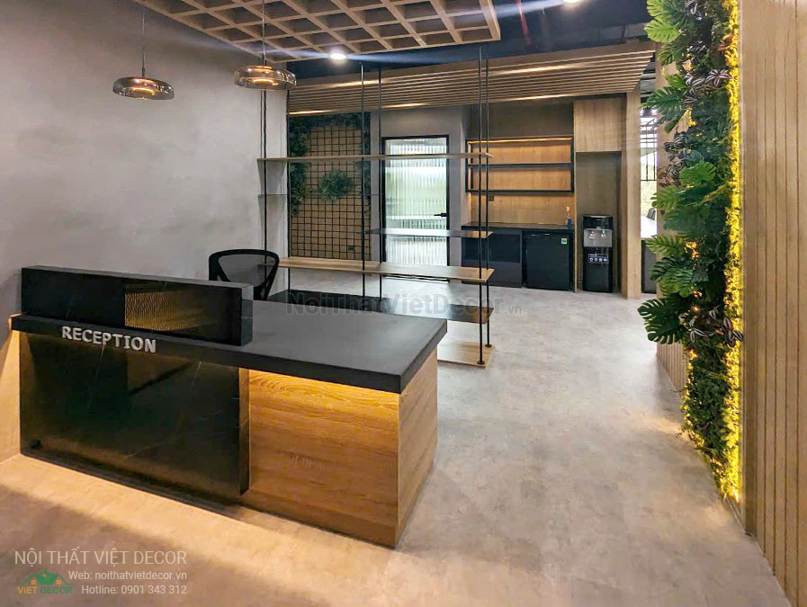 Nội thất Việt Decor thiết kế thi công nội thất, hoàn thiện văn phòng làm việc tòa nhà Cienco4 Building quận 3 thành phố hồ chí minh, reception