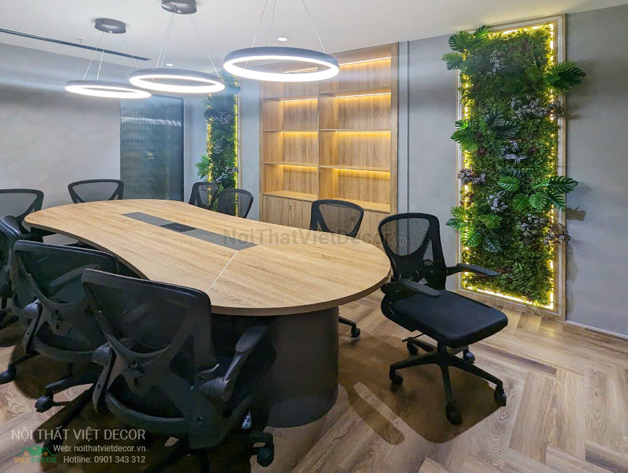 Nội thất Việt Decor thiết kế thi công nội thất, hoàn thiện văn phòng làm việc tòa nhà Cienco4 Building quận 3 thành phố hồ chí minh, bàn họp phòng họp