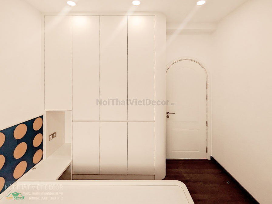 Nội thất Việt Decor thiết kế thi công nội thất căn hộ 3 phòng ngủ tòa nhà CII Tower Bình Thạnh Hồ Chí Minh tủ quần áo phòng ngủ 3
