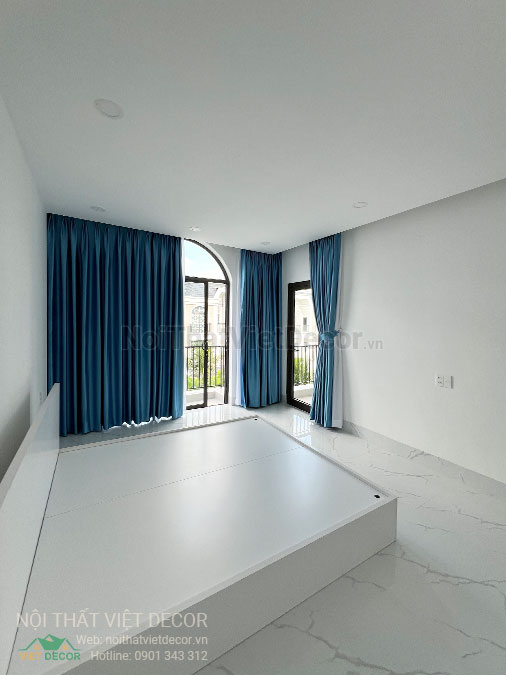 Nội Thất Việt Decor thiết kế thi công nội thất, tủ bếp gỗ công nghiệp Ba Thanh nhà liên kế 3 tầng dự án nhà liên kế Lavilla Green City Tân An, Long An, phòng ngủ