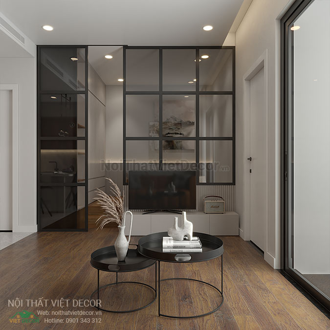 Nội thất Việt Decor thiết kế thi công nội thất chung cư 1 phòng ngủ + 45 m2 tại Bình Dương bàn trà