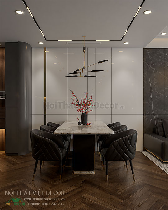 Nội thất Việt Decor thiết kế thi công nội thất căn hộ 3 phòng ngủ 89.39 m2 tại tp hồ chí minh bàn ăn