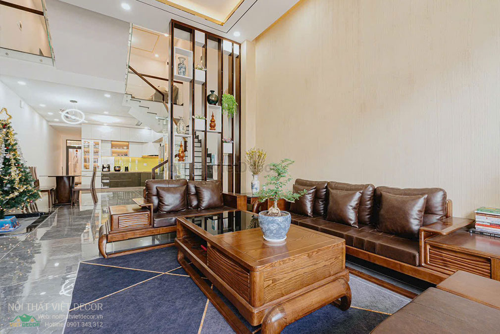 Nội thất Việt Decor thiết kế thi công nội thất nhà phố Long An bàn trà sofa