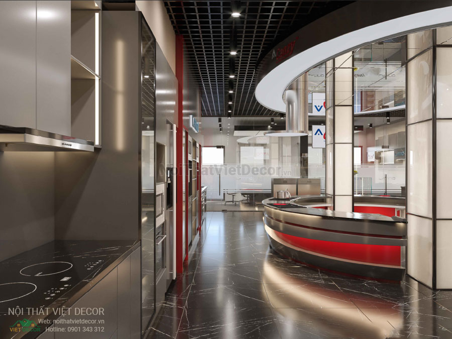 Nội thất Việt Decor thiết kế thi công trang trí nội thất showroom trưng bày thiết bị phụ kiện nhà bếp Canzy Miền Nam Tân Phú Thành Phố Hồ Chí Minh