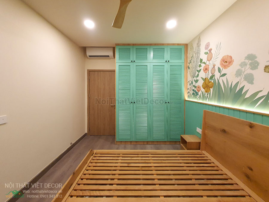 Nội thất Việt Decor thiết kế thi công nội thất căn hộ 3 phòng ngủ chung cư Diamond Alnata, quận Tân Phú TP Hồ Chí Minh, phòng ngủ 1