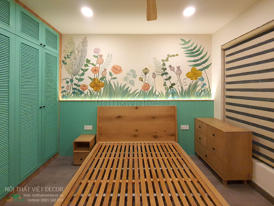 Nội thất Việt Decor thiết kế thi công nội thất căn hộ 3 phòng ngủ chung cư Diamond Alnata, quận Tân Phú TP Hồ Chí Minh, phòng ngủ 1