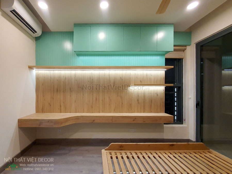 Nội thất Việt Decor thiết kế thi công nội thất căn hộ 3 phòng ngủ chung cư Diamond Alnata, quận Tân Phú TP Hồ Chí Minh, phòng ngủ lớn