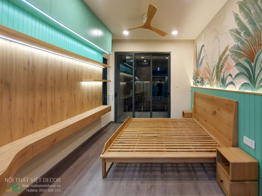 Nội thất Việt Decor thiết kế thi công nội thất căn hộ 3 phòng ngủ chung cư Diamond Alnata, quận Tân Phú TP Hồ Chí Minh, phòng ngủ lớn