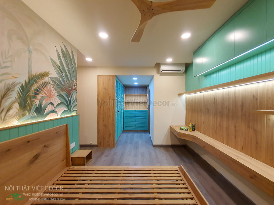 Nội thất Việt Decor thiết kế thi công nội thất căn hộ 3 phòng ngủ chung cư Diamond Alnata, quận Tân Phú TP Hồ Chí Minh, phòng ngủ lớn