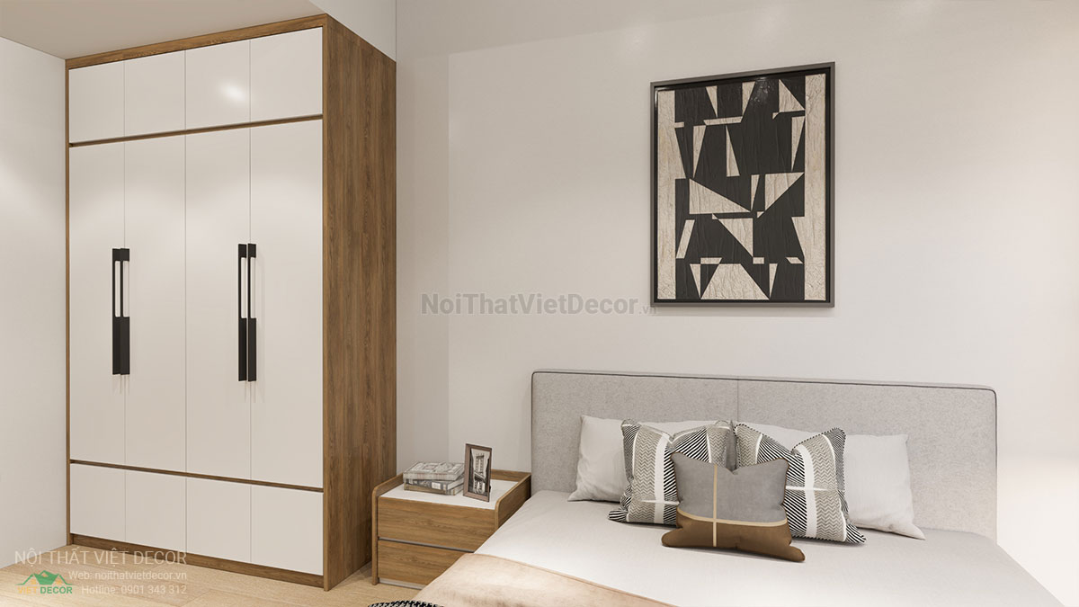 Nội thất Việt Decor thiết kế thi công nội thất căn hộ 2 phòng ngủ masteri centre point tp hồ chí minh, tủ quần áo phòng ngủ 2