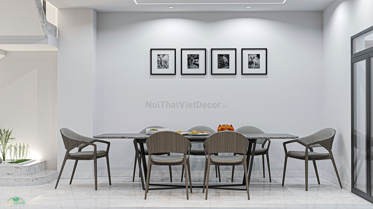 Nội thất Việt Decor thiết kế thi công nội thất nhà ở gia đình 3 tầng thuộc dự án Lavilla Tân An, Long An, bàn ăn