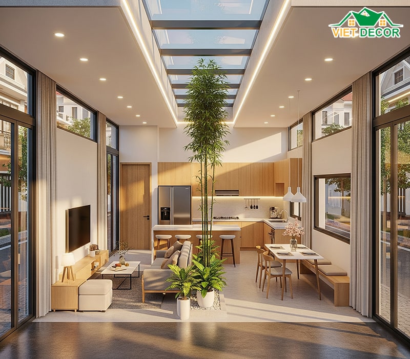 Lưu ý khi thiết kế 5x20m nhà ống 1 tầng 3 phòng ngủ