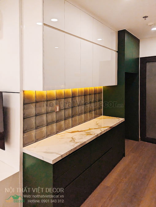 Nội thất Việt Decor thiết kế thi công nội thất căn hộ 3 phòng ngủ tòa nhà CII Tower Bình Thạnh Hồ Chí Minh tủ bếp
