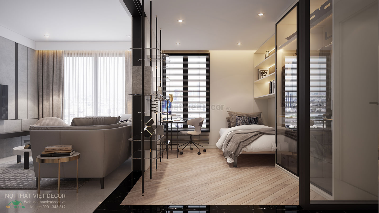 Nội thất Việt Decor thiết kế thi công trang trí nội thất căn hộ 2 phòng ngủ dự án lavida plus quận 7 tp hồ chí minh
