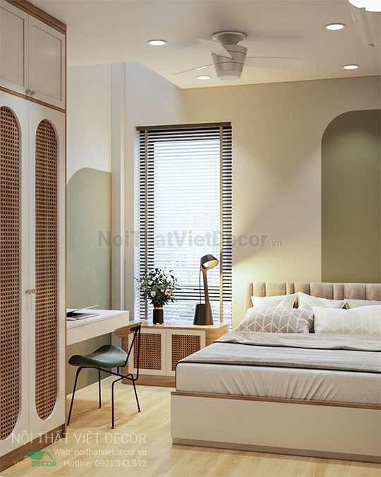Nội thất Việt Decor thiết kế thi công nội thất nhà phố 3 phòng ngủ tại quận 7, thành phố Hồ Chí Minh, phòng ngủ 2
