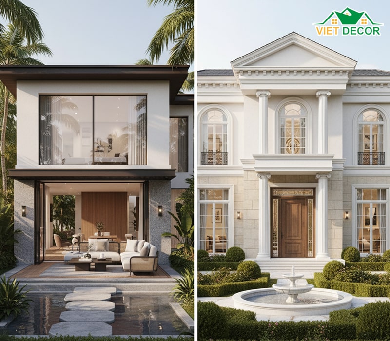 Lựa chọn phong cách kiến trúc và vật liệu phù hợp