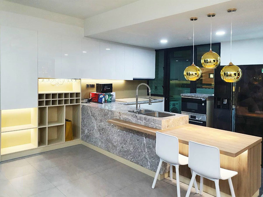Thiết kế thi công nội thất biệt thự chị Yến quận 2 Hồ Chí Minh gỗ công nghiệp An Cường