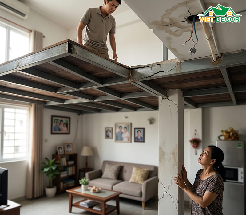 Những rủi ro cần tránh khi tự ý làm gác lửng chung cư