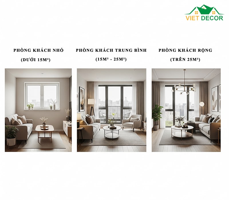 Diện tích và thiết kế tổng thể phòng khách