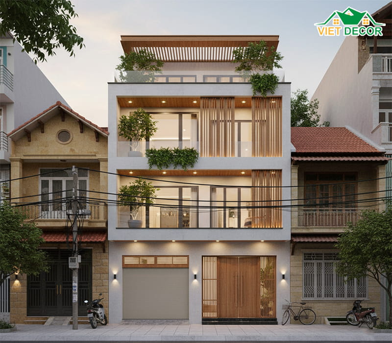 mặt tiền nhà phố 5m 3 tầng