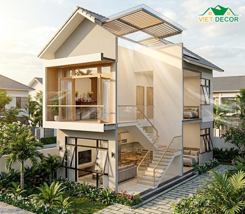 Tận dụng ánh sáng tự nhiên và thông gió (Giếng trời)