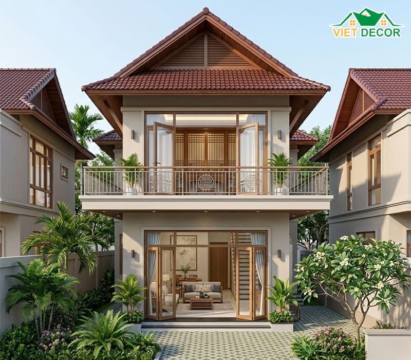 Thiết kế nhà 2 tầng mái Thái sang trọng, chống nóng tốt