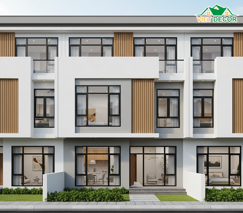 Mẫu nhà mặt phố 2 tầng 4 phòng ngủ dưới 1 tỷ