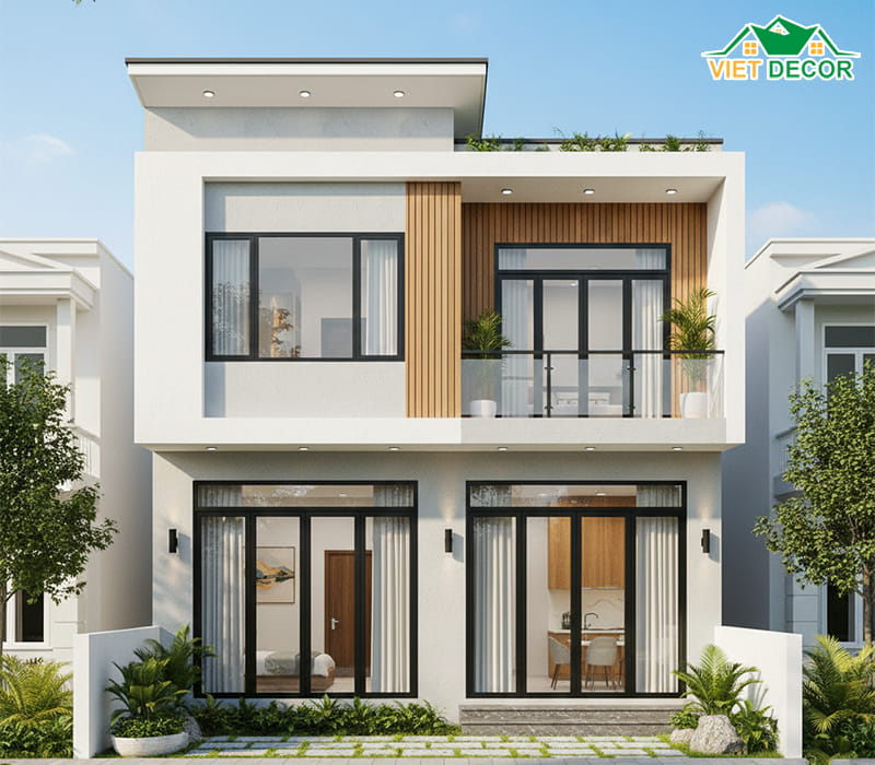 Mẫu nhà 2 tầng 3 phòng ngủ cho gia đình trẻ