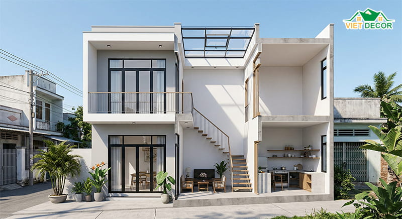 Mẫu nhà ống 2 tầng đơn giản cho quỹ đất hẹp