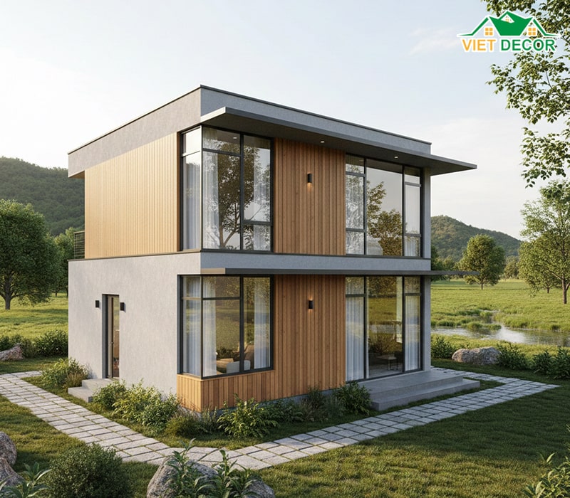 Mẫu nhà 2 tầng kiểu biệt thự mini