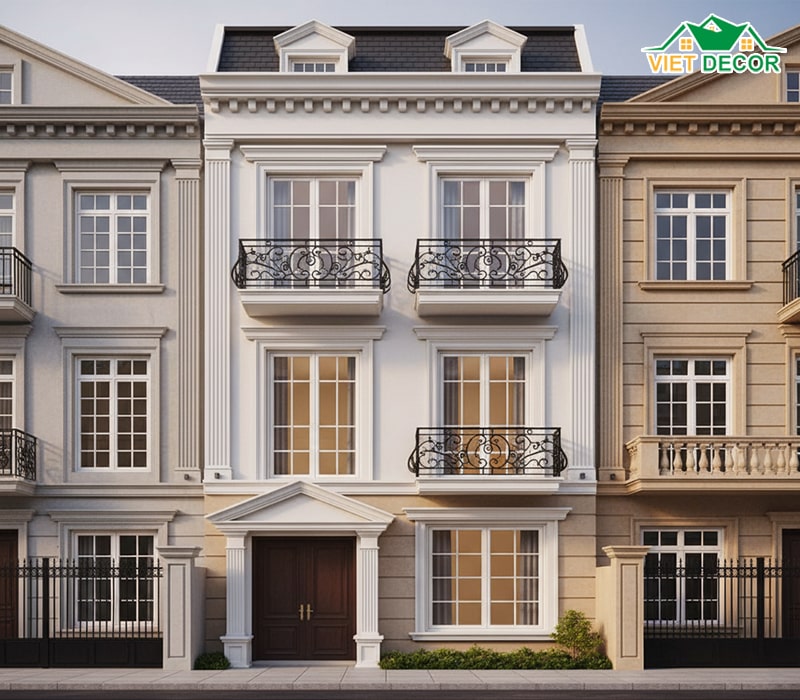 Mẫu nhà 4x16m 3 tầng tân cổ điển sang trọng