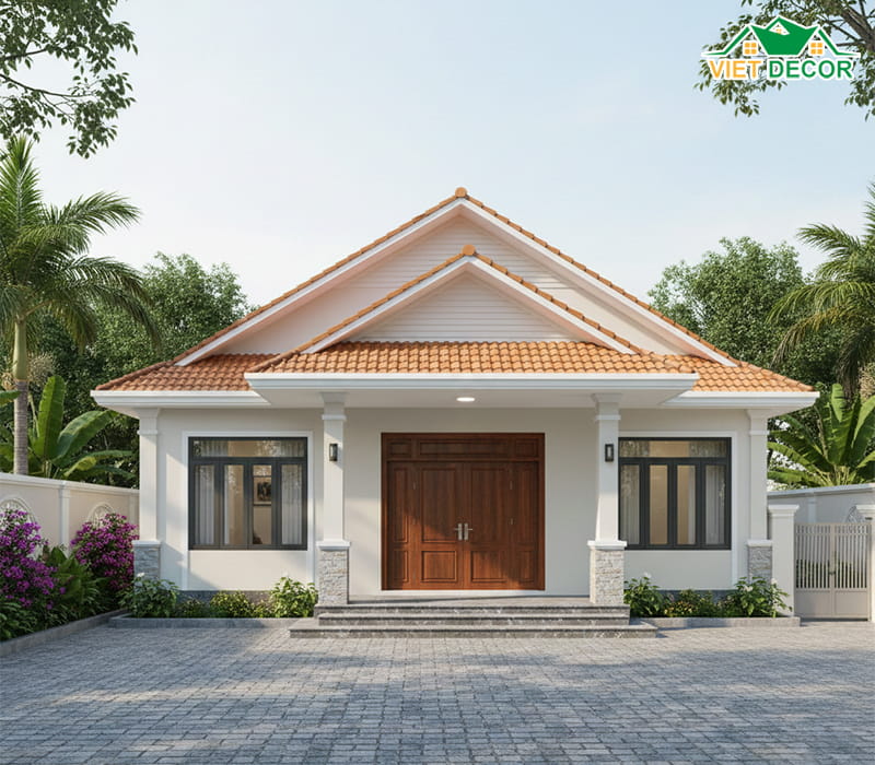 Mẫu nhà cấp 4 100m2 3 phòng ngủ 1 thờ