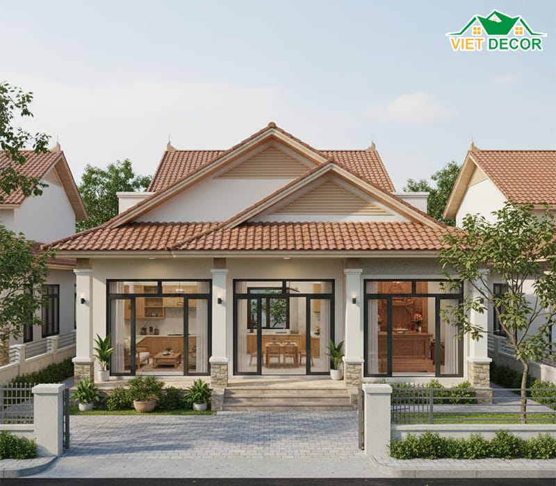 Tại sao mẫu nhà cấp 4 100m2 3 phòng ngủ 1 phòng thờ được ưa chuộng?