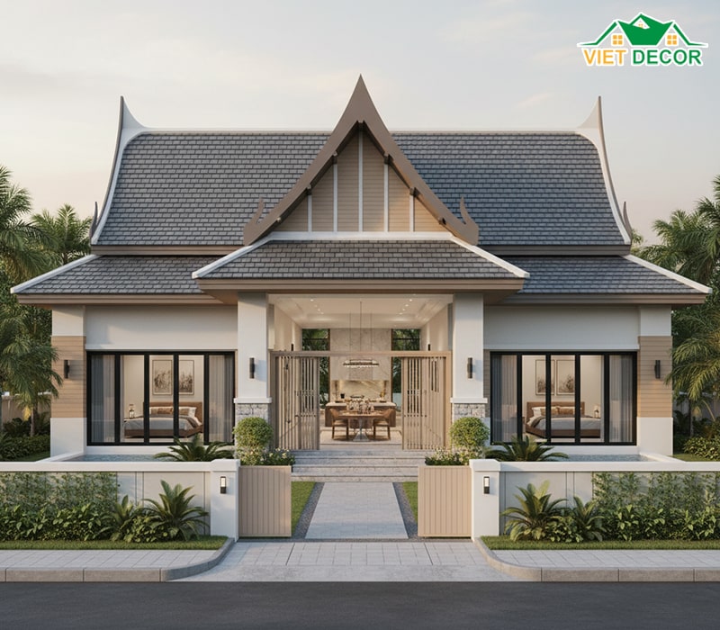 Mẫu nhà cấp 4 mái Thái 120m2 sang trọng