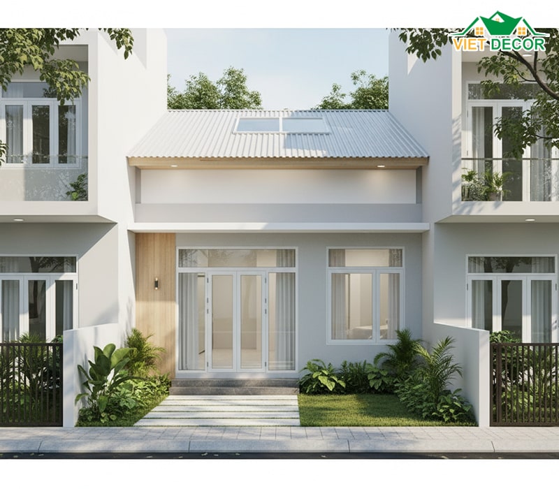 Mẫu nhà cấp 4 5x20 mái tôn kiểu nhà ống