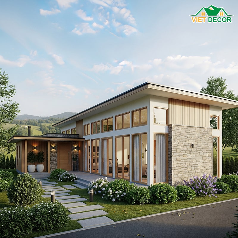 Mẫu nhà cấp 4 nông thôn 3 phòng ngủ 6x20