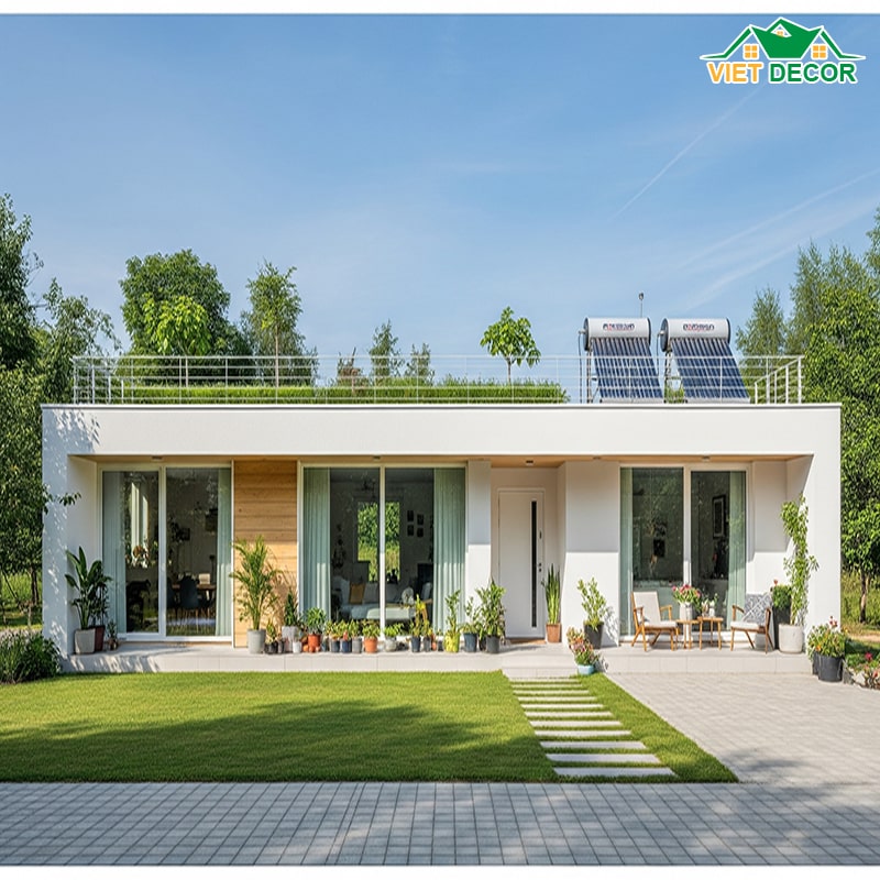 Mẫu nhà cấp 4 nông thôn 3 phòng ngủ mái bằng