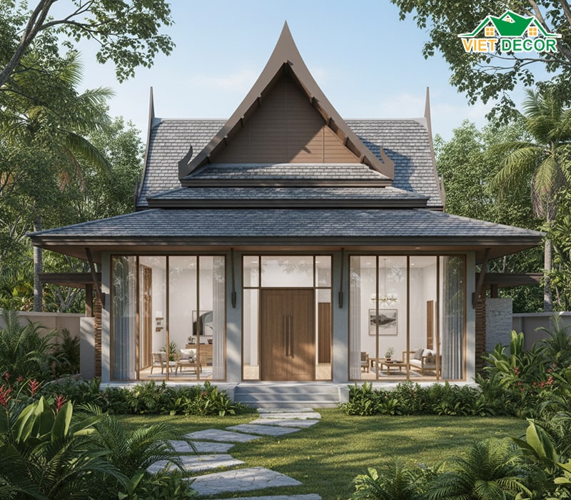 Mẫu nhà cấp 4 7x15m mái Thái