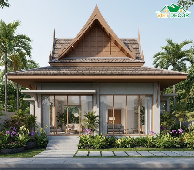 Mẫu nhà cấp 4 7x15m mái Thái