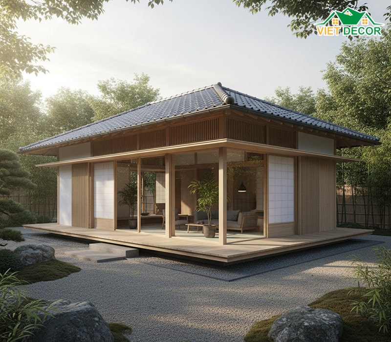 Mẫu nhà cấp 4 7x15m mái Nhật