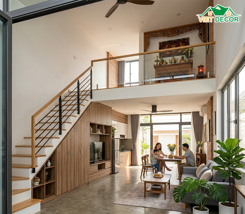 Cách đặt cầu thang và hướng phòng thờ chuẩn phong thủy