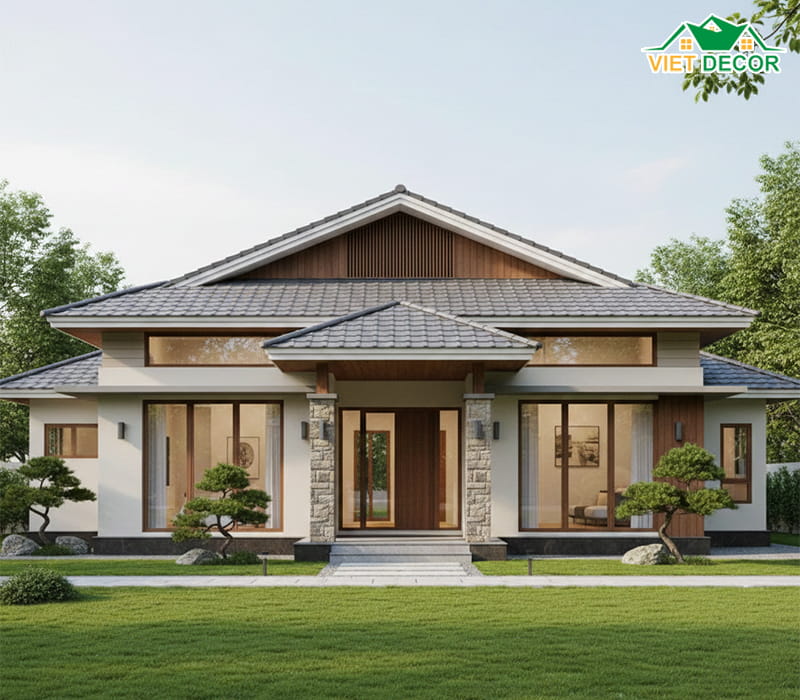 Mẫu nhà mái Nhật 800 triệu