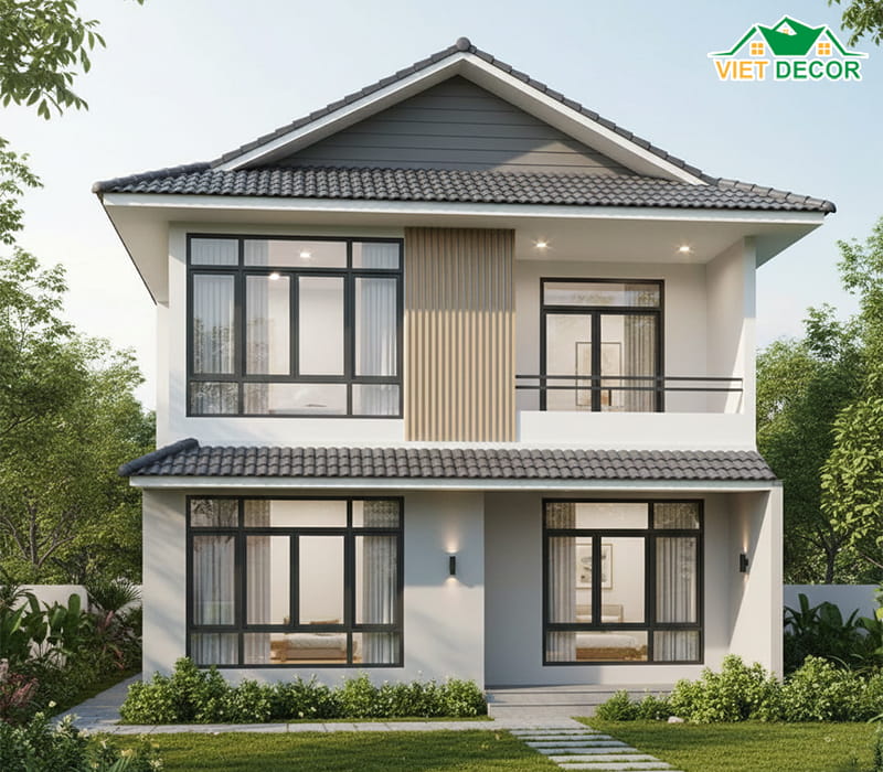 Mẫu nhà mái Nhật 2 tầng mini kiến trúc hiện đại